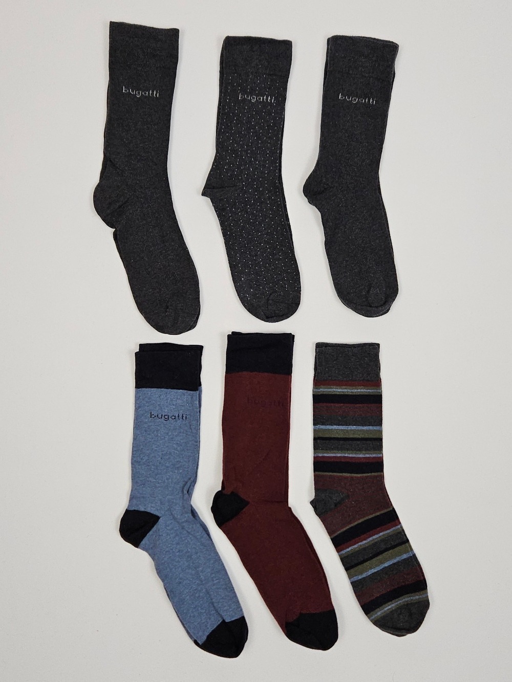 Bugatti Men's Dress Socks Lot of 6 Size 7-12